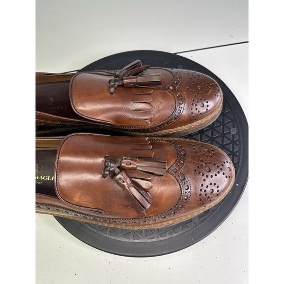 Bruno Magli Oliviero Kiltie Brown Leather Slip On Sneakers - Size 10 M - Picture 5 of 11